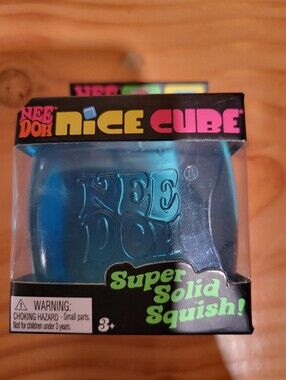 NeeDoh Nice Cube - Blue Squishy Stress Toy New/Authentic